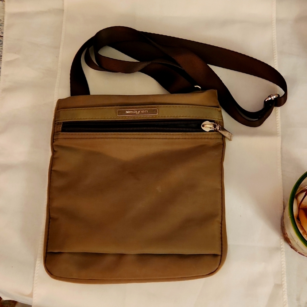 Hedgren brown nylon crossbody bag